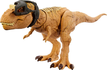 Mattel Jurassic World Track 'n Attack Dinosaur Action Figure, Tyrannosaurus Rex Toy with Lights, Sound, Motion & Accessories, Plus Downloadable App &