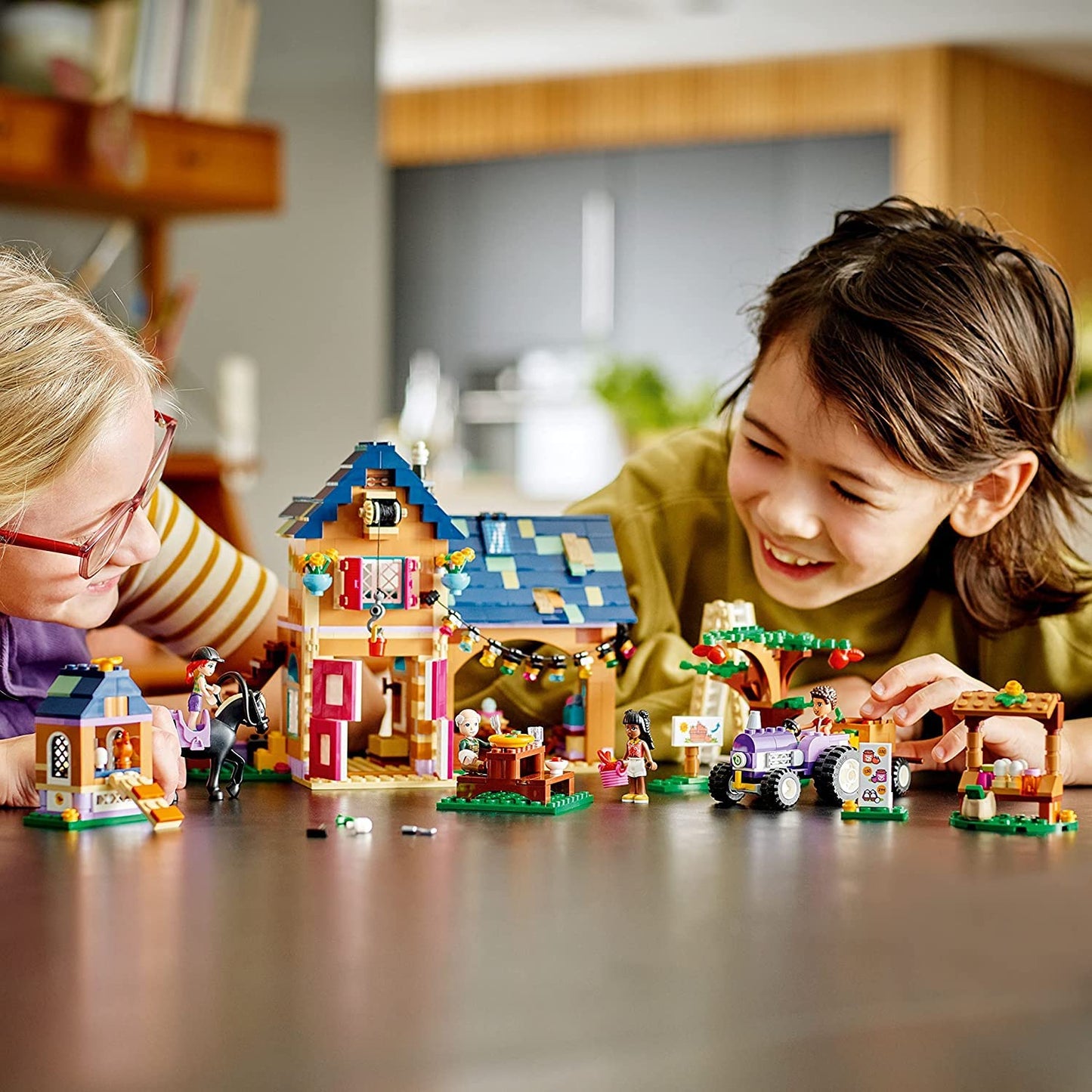 LEGO Friends Organic Farm House Set 41721 with Toy Horse, Stable, Tractor and Trailer Plus Animal Figures, for Kids, Girls and Boys Aged 7+