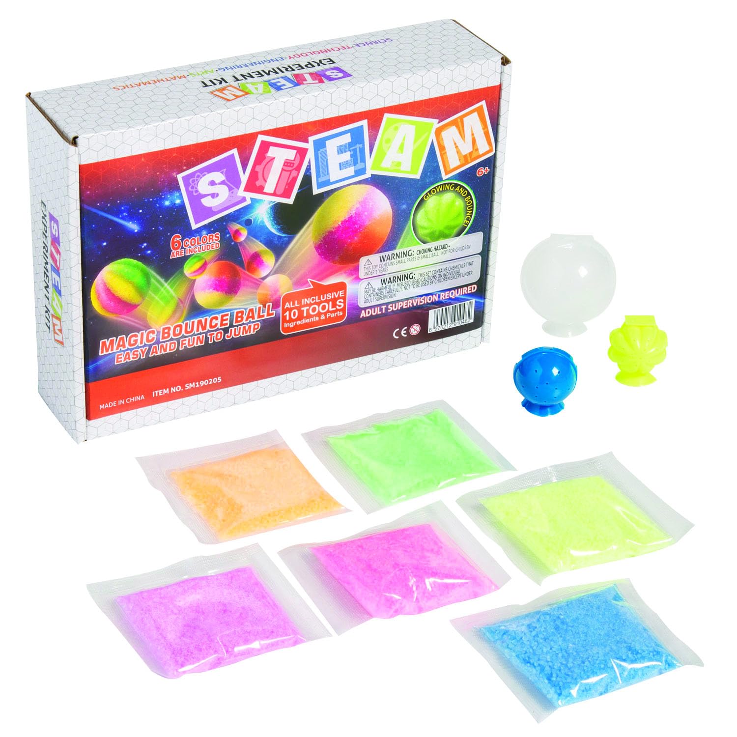 Fun Express Steam Magic Bounce Ball - Fun Science & Craft Activity for, Magic Bounce Ball Set for Kids - Fun STEAM Kit for Kids’ Science & Art - Hands