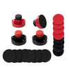 Hall of Games Air Hockey Accessories Set 4 Pushers, 8 Pucks, 8 Pads, Fits 60 to 72 in Air Hockey Tables, Red and Black