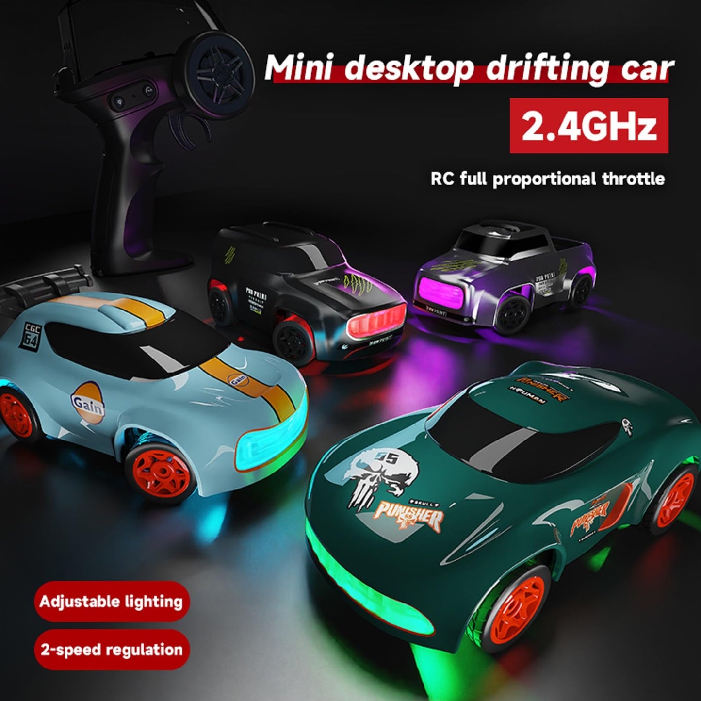 QAONIE Mini RC Car, 1:64 Scale Toy Car & Remote Control Integrated Design.