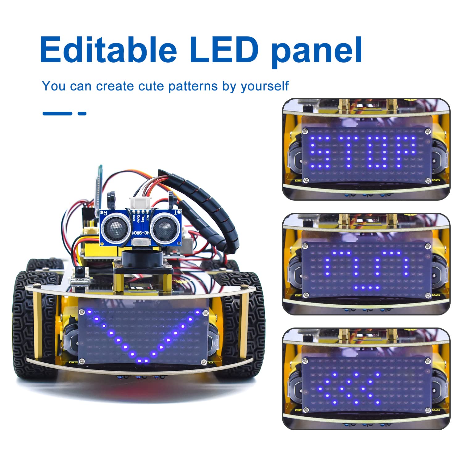 KEYESTUDIO Smart Car Kit,4WD Programmable DIY Starter Kit for Arduino for Uno R3,Electronics Programming Project/STEM Educational/Science Coding Kit