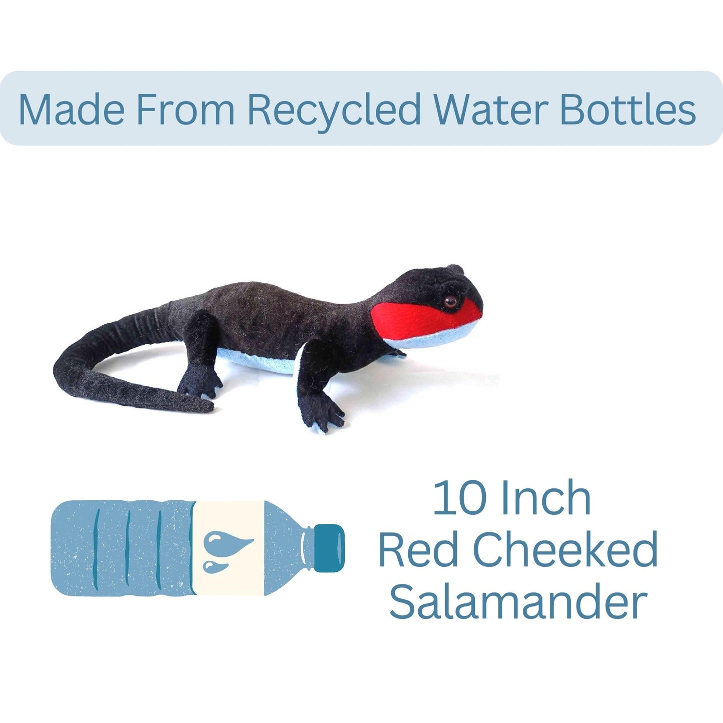 The Petting Zoo Salamander Stuffed Animal Plushie, Gifts for Kids, Wild Onez Reptile Animals, Red Cheeked Salamander Plush Toy 9 Inches