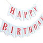 Blue and red Happy Birthday Banner - Happy 1st Birthday decorations, Blue Gingham with Red Letters Happy Birthday Banner