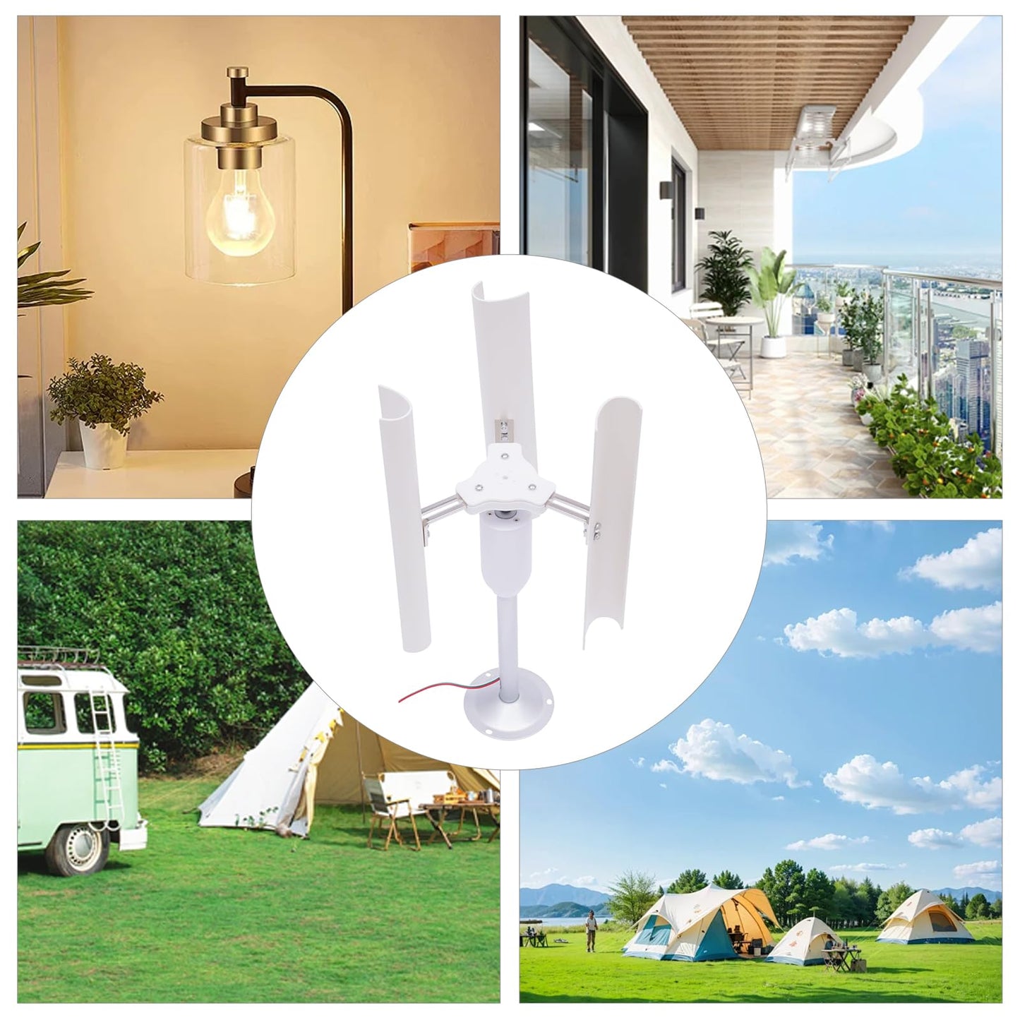 3 Blade Vertical Axis Wind Turbine Model - DIY Wind Power Generator with 3-Phase Permanent Magnet Motor, 20W Output for Science Education & Home Use