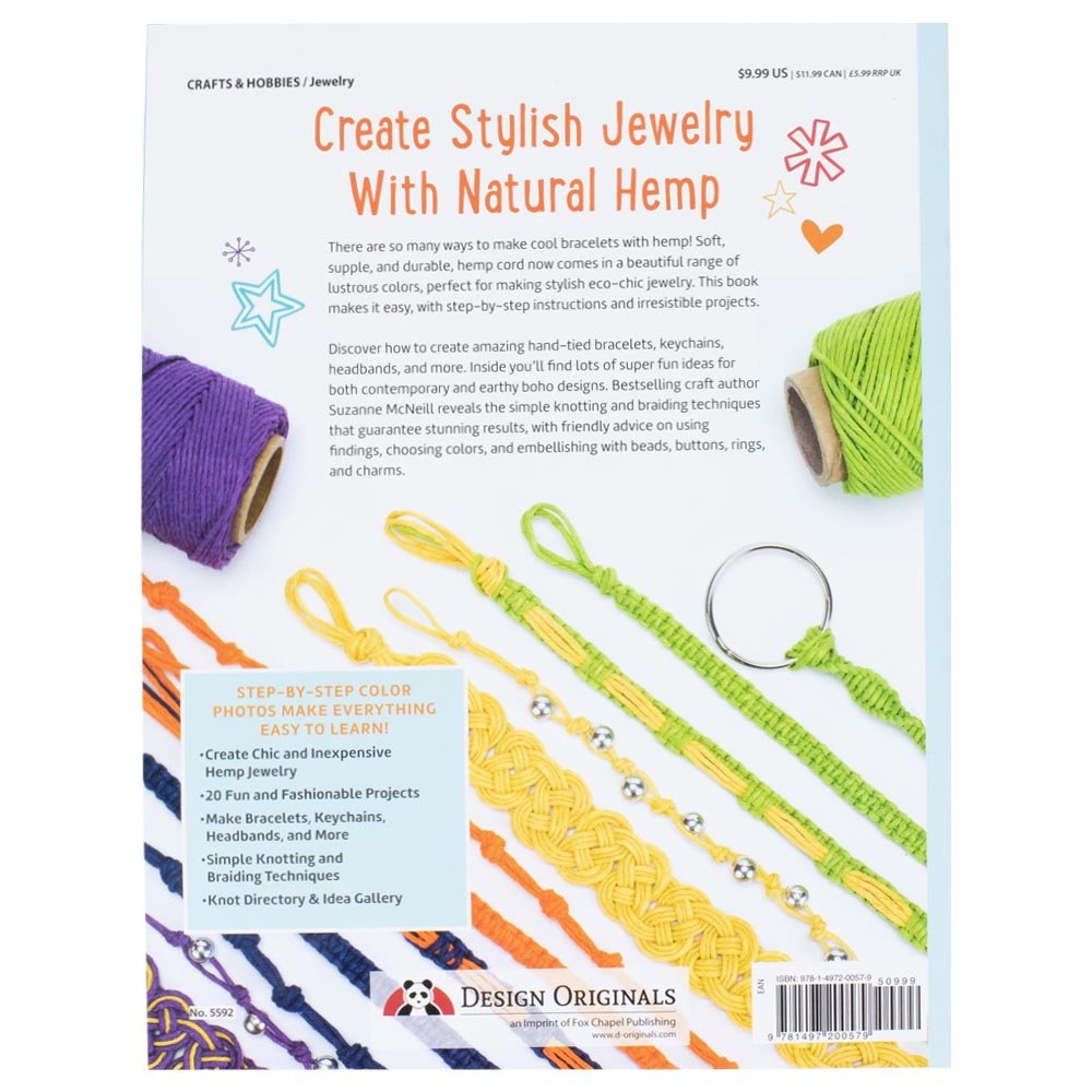 Craft County Step-by-Step Project Workbooks - Fun Activity Ideas for Macrame, Paracord, and Quilting - Hemp Bracelets