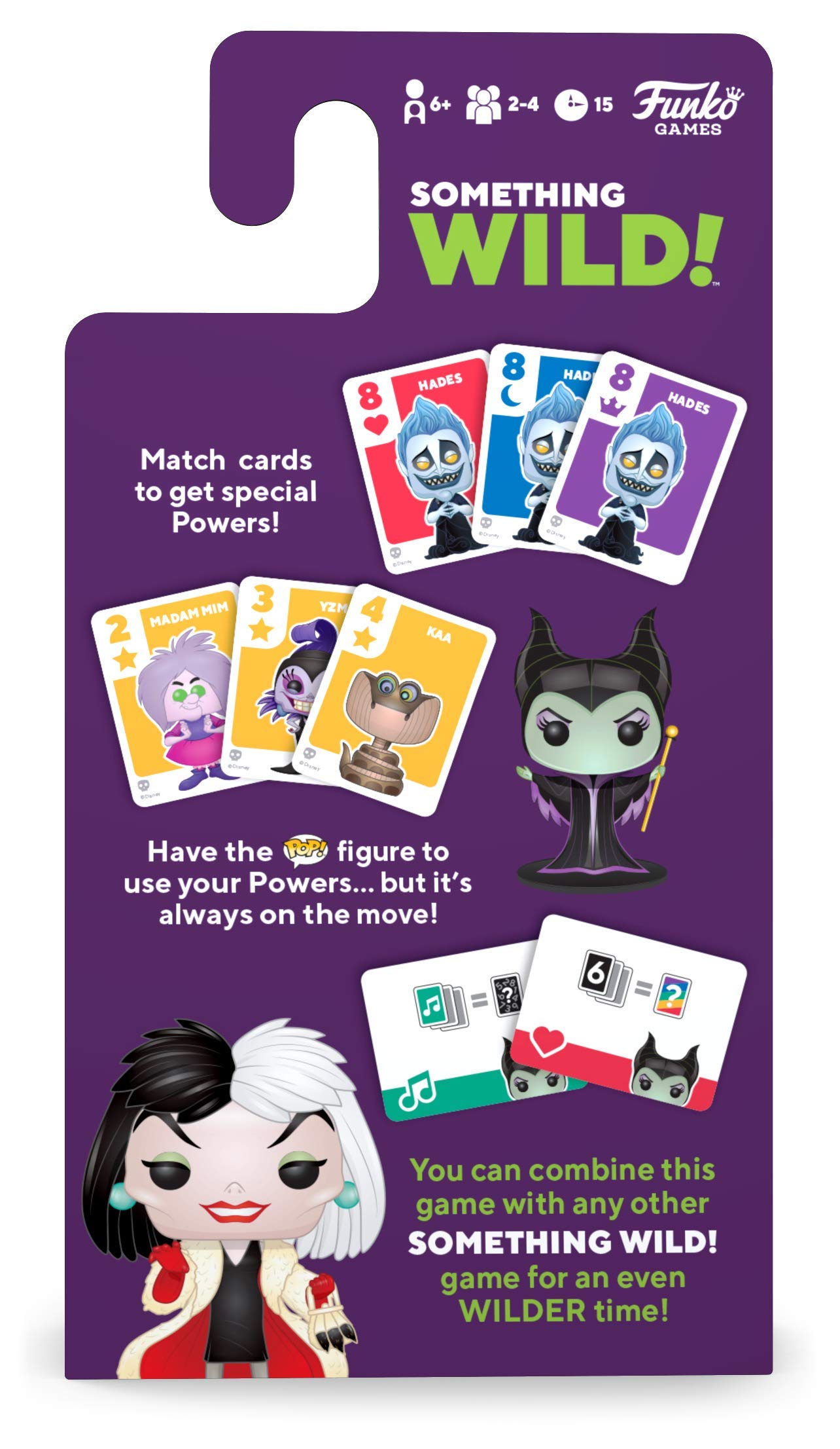 Funko Something Wild! Disney Villains with Maleficent Pocket Pop! Card Game for 2-4 Players Ages 6 and Up