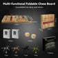 Large 23 inches Horse Racing Board Game with 11 Luxury Metal Horses, Foldable Wood Horse Race Board Game with 2 Sets of Dice, 2 Boxes of Cards