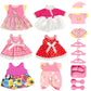ARTST Doll-Clothes-Accessories 7 Set Baby-Doll-Clothes Suitable for 8-10-Inch-Dolls Included Tablewar and Hangers