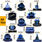 Happy Birthday Blue and Black Table Honeycomb Centerpieces Balloons Theme Decor Table Decorations Table Toppers for Girls Women Princess 16th 21st
