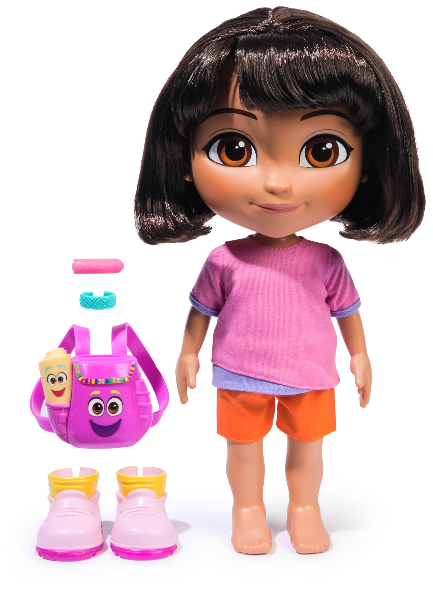 Dora Sing mit Mir Doll 35 cm for the Popular TV Series with 2 Songs and 25+ Phrases and Sounds Version in German/English and Italian/English for