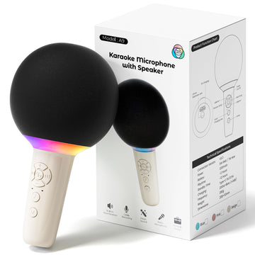 Wireless Bluetooth Karaoke Microphone for Kids, Portable Handheld Karaoke Mic Speaker Toys with LED Light, Best Christmas Birthday Festival Party Gift