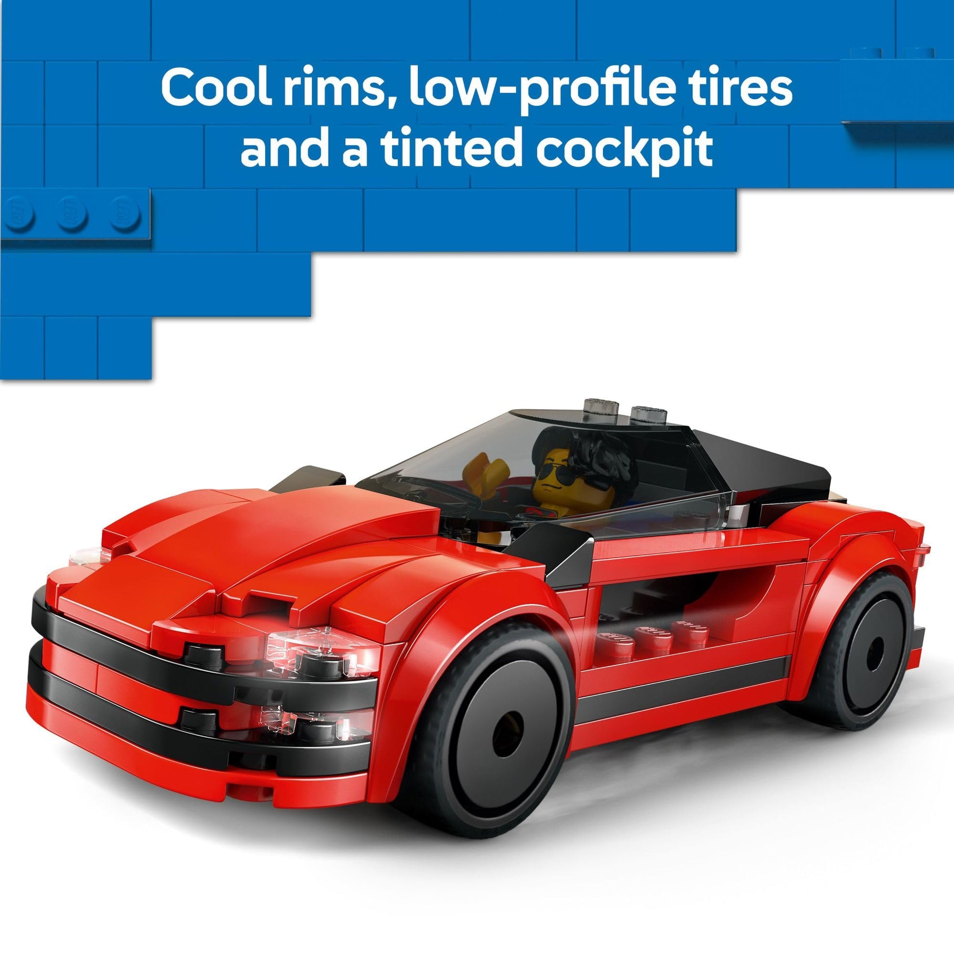 LEGO City Red Sports Car Toy - Building Toy for Kids, Boys and Girls, Ages 5+ - Educational Gift for Birthdays and Holidays - Includes Driver
