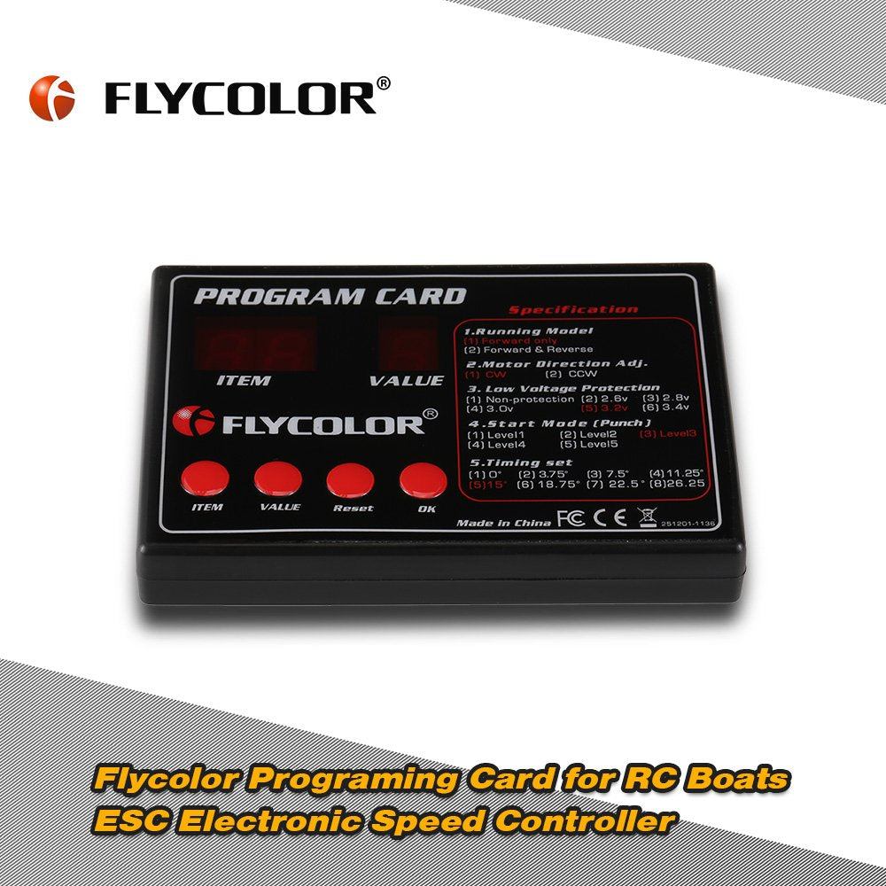 Goolsky Flycolor Programing Card for RC Boats ESC Electronic Speed Controller