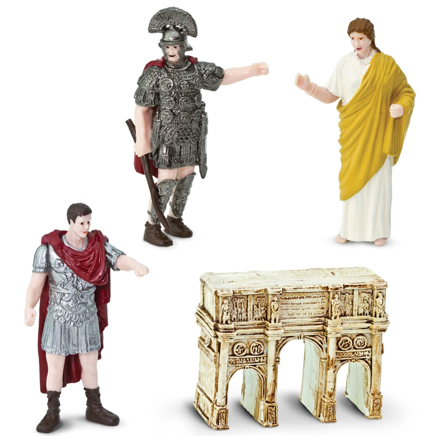 Safari Ltd. Ancient Rome Super Toob - Mini Figurines: Gladiator, Noblewoman, Centurion, Senator, Caesar, Emperor, Colosseum, Aqueduct, Pantheon & More