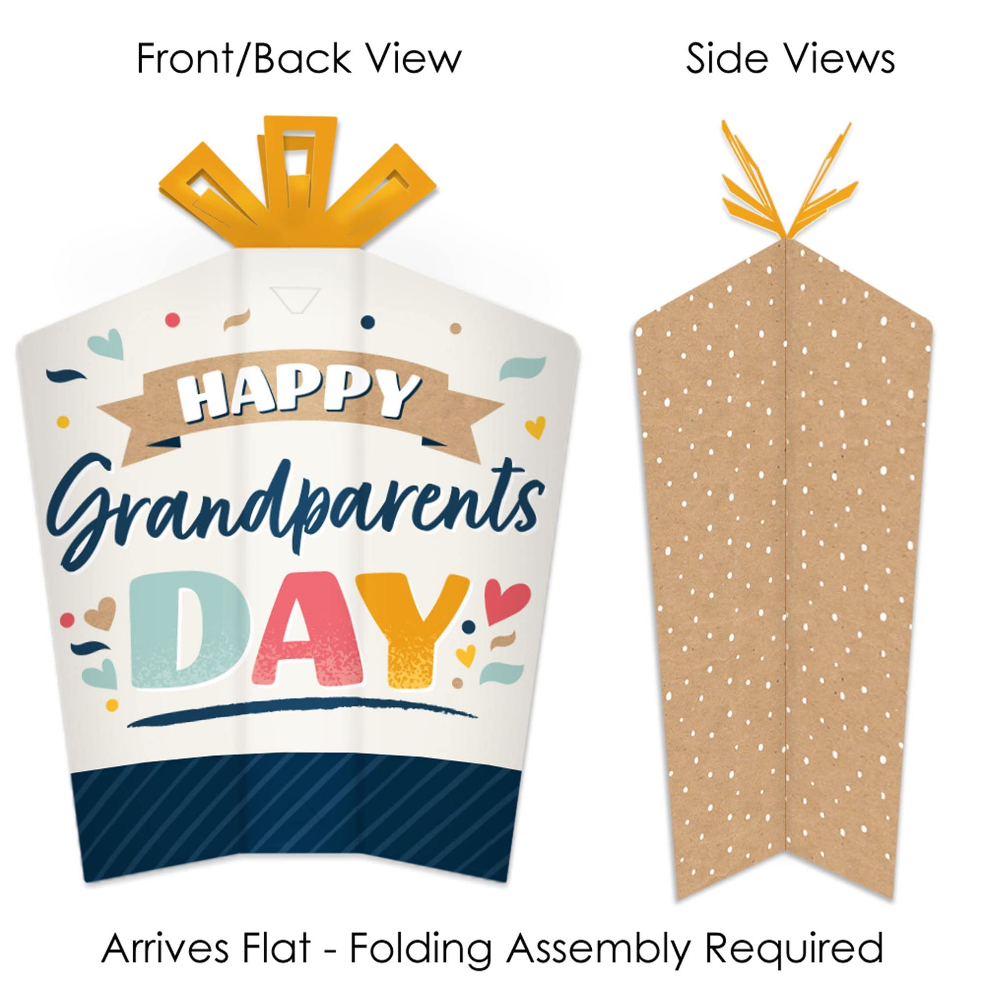 Big Dot of Happiness Happy Grandparents Day - Table Decorations - Grandma and Grandpa Party Fold and Flare Centerpieces - 10 Count