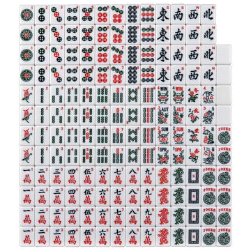 HNDTEK 166 Tiles American Mahjong Set Soft Bag with Combo Rack (Red)