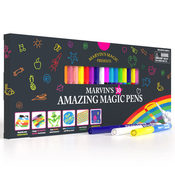 Marvin's Magic - 30 Amazing Magic Pens - Color Changing Pen Art - Create 3D Lettering, Write Secret Messages - Stationery Supplies, Art Supplies