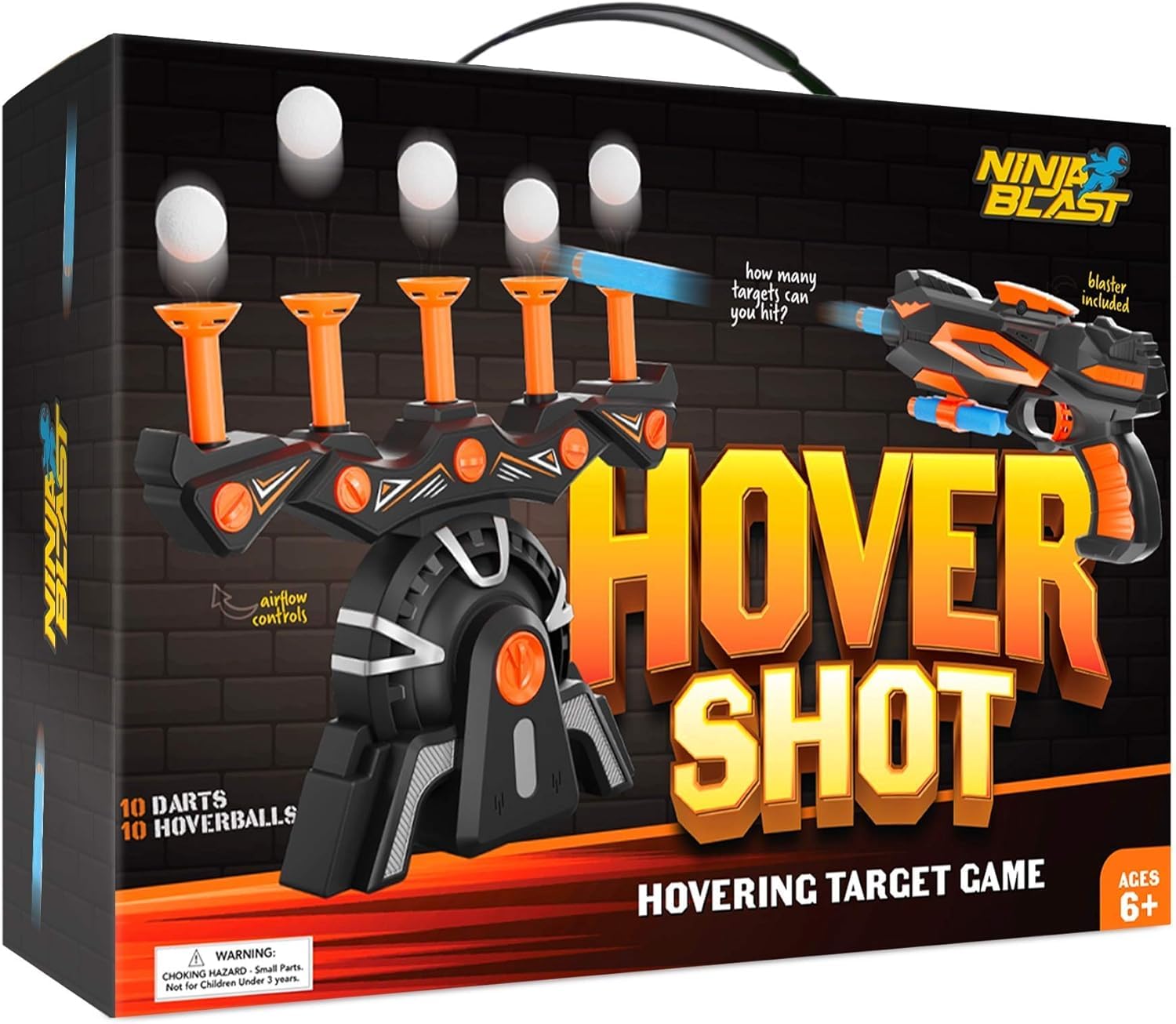Hover Shot Shooting Toy for Kids - Ball Target Game for Nerf Guns Cool Birthday Gifts Toys for Boys Age 6+ Year Old Boy Best Teenage Gift Idea - Gun