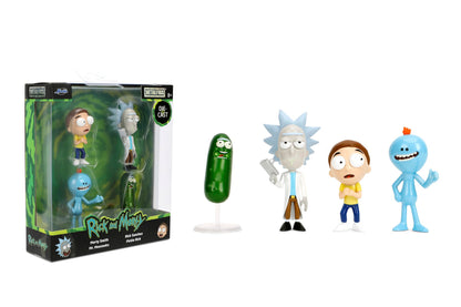 Jada Rick and Morty Metalfigs 4-Pack Collectible Die-Cast Figures 2.5-Inch Scale - Rick, Morty, Meeseeks, Pickle Rick Toys