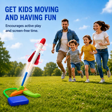 TODARRUN Foam Rocket Launcher for Kids Age 3 4 5 6 7 8, Fun Catapult Rocket Toys Boys Toys Age 3-12 Girls Gift Rocket Kids Outdoor Toy