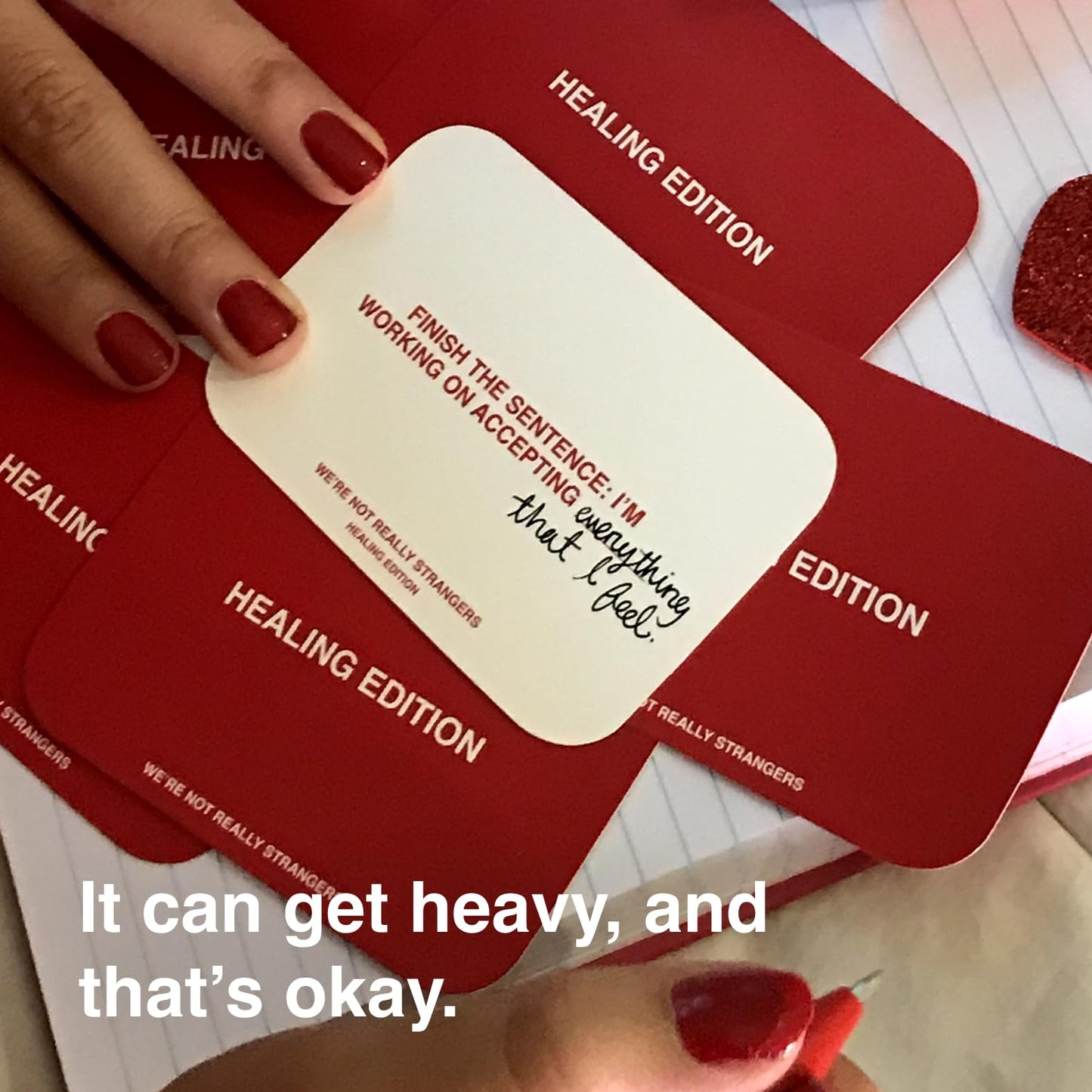 WE'RE NOT REALLY STRANGERS Healing Edition Card Game - 50 Introspective Conversation Cards for Self Love & Emotional Growth - for Singles, Couples
