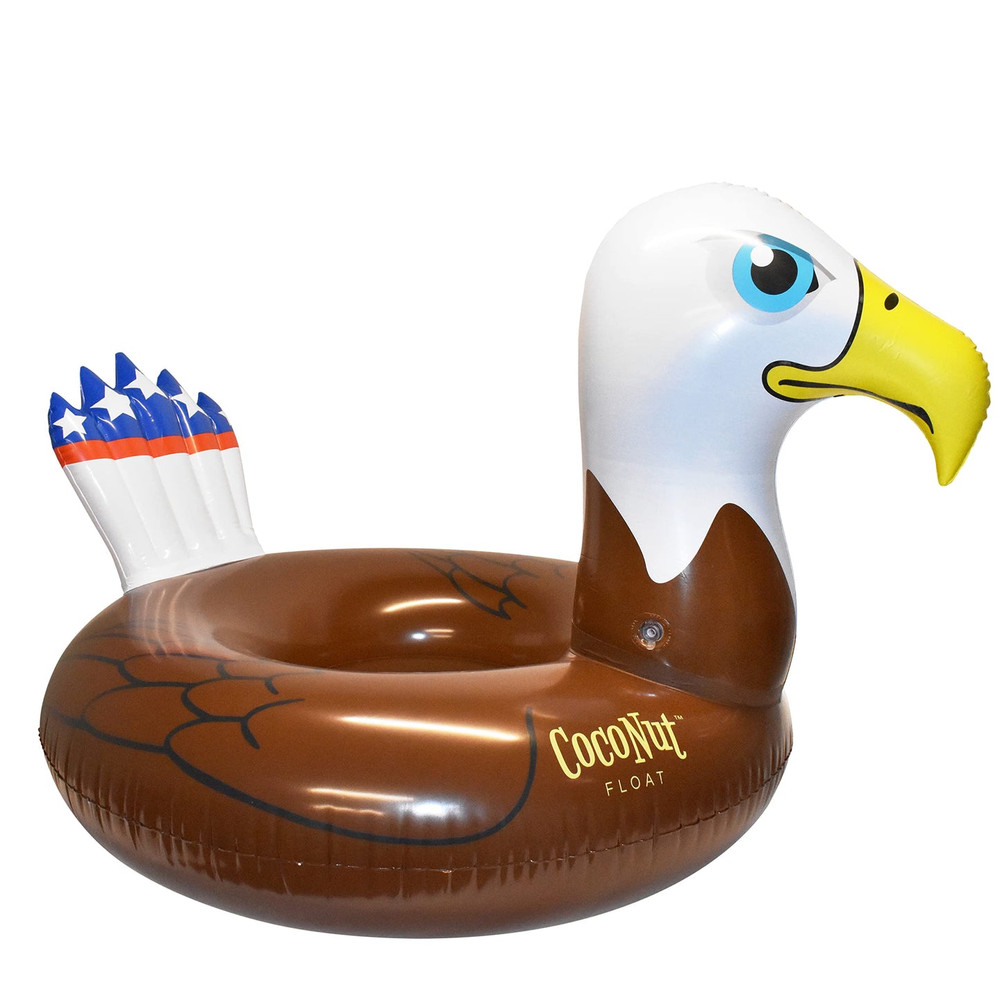 Coconut Outdoor Patriotic Bald Eagle Pool Float, Inflatable Pool Ring