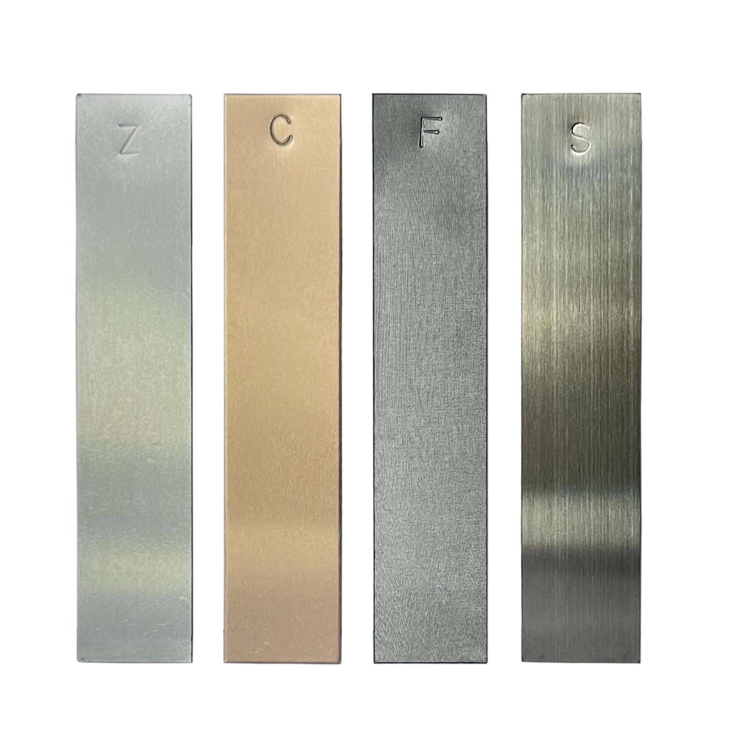 Diycoming Metal Electrodes Strips 4 Piece Set, Copper,Zinc,Iron & Stainless Steel Marked with The Symbol for Student's Electrochemical Experiments
