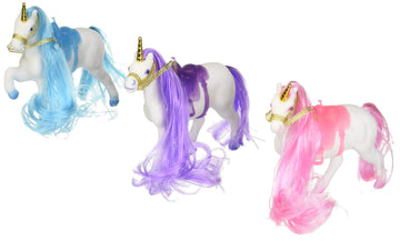 Princess Club Flocked Unicorn 5” Figures 3 Piece Set w/ Saddles