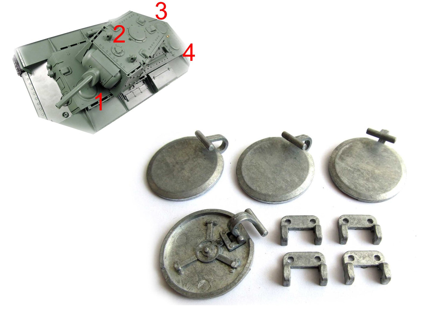 MATO 1:16 1/16 Metal hatches for Heng Long 3878-1 KV-1 Tank Metal Upgrade Part Space Accessories for Tank Molded Metal Part