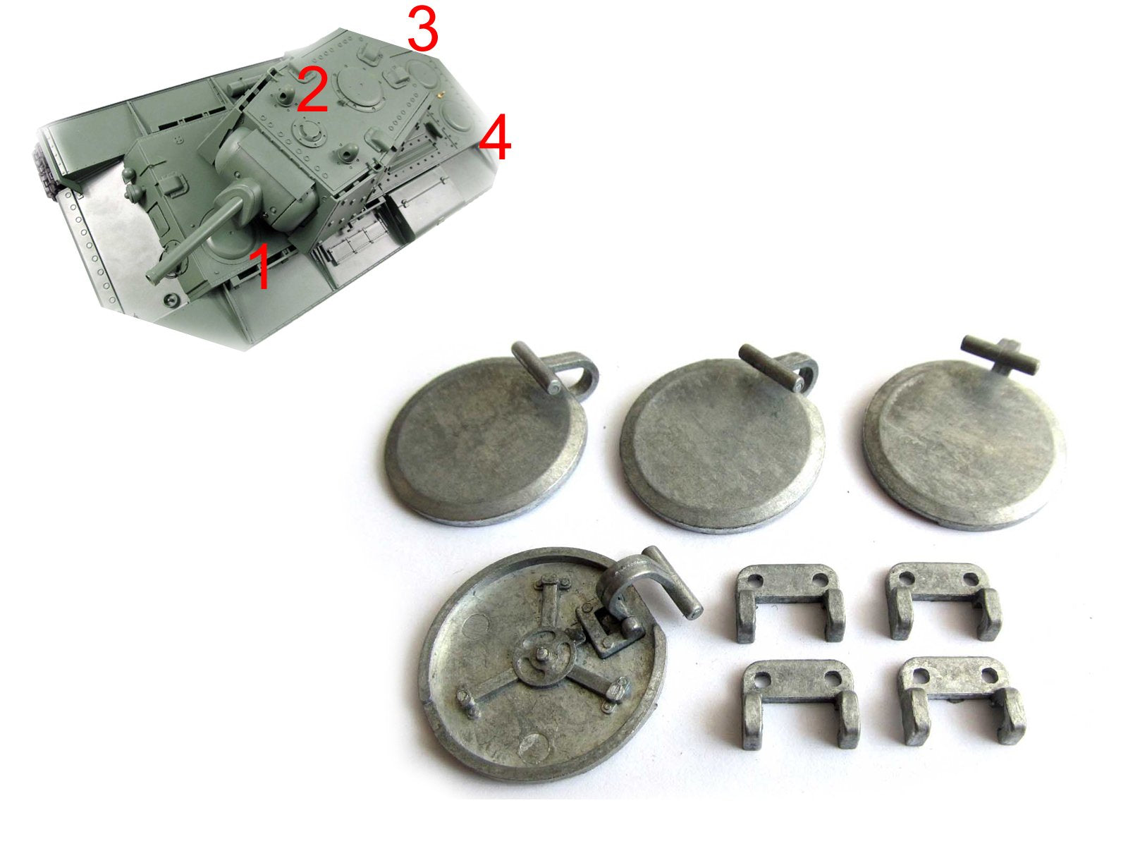 MATO 1:16 1/16 Metal hatches for Heng Long 3878-1 KV-1 Tank Metal Upgrade Part Space Accessories for Tank Molded Metal Part