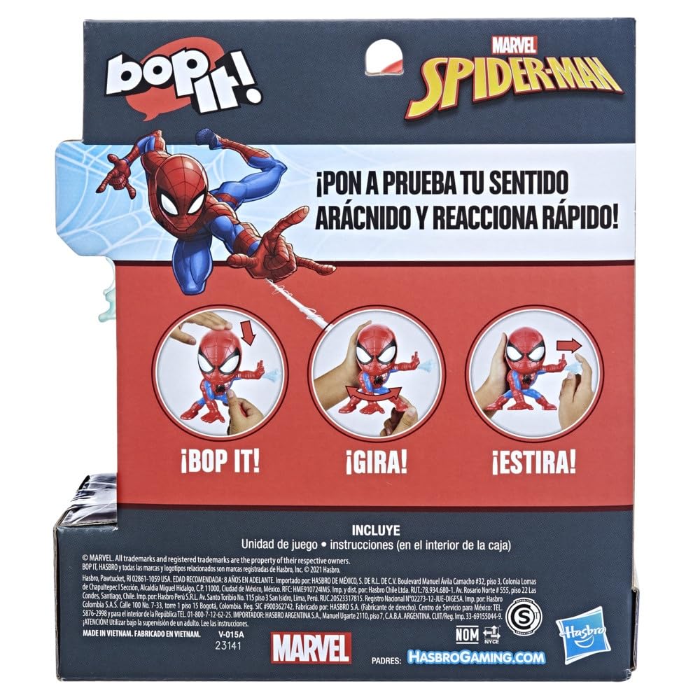 Hasbro Gaming Bop It! Marvel Spider-Man Edition Game, Spider Man Game, Marvel Toys, 1 or More Players, Ages 8 and Up