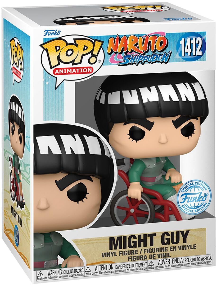 Funko Pop! Animation: Naruto Shippuden - Might Guy, Guy Sensei in Red Wheelchair Special Edition Multicolor Exclusive Vinyl Figure #1412