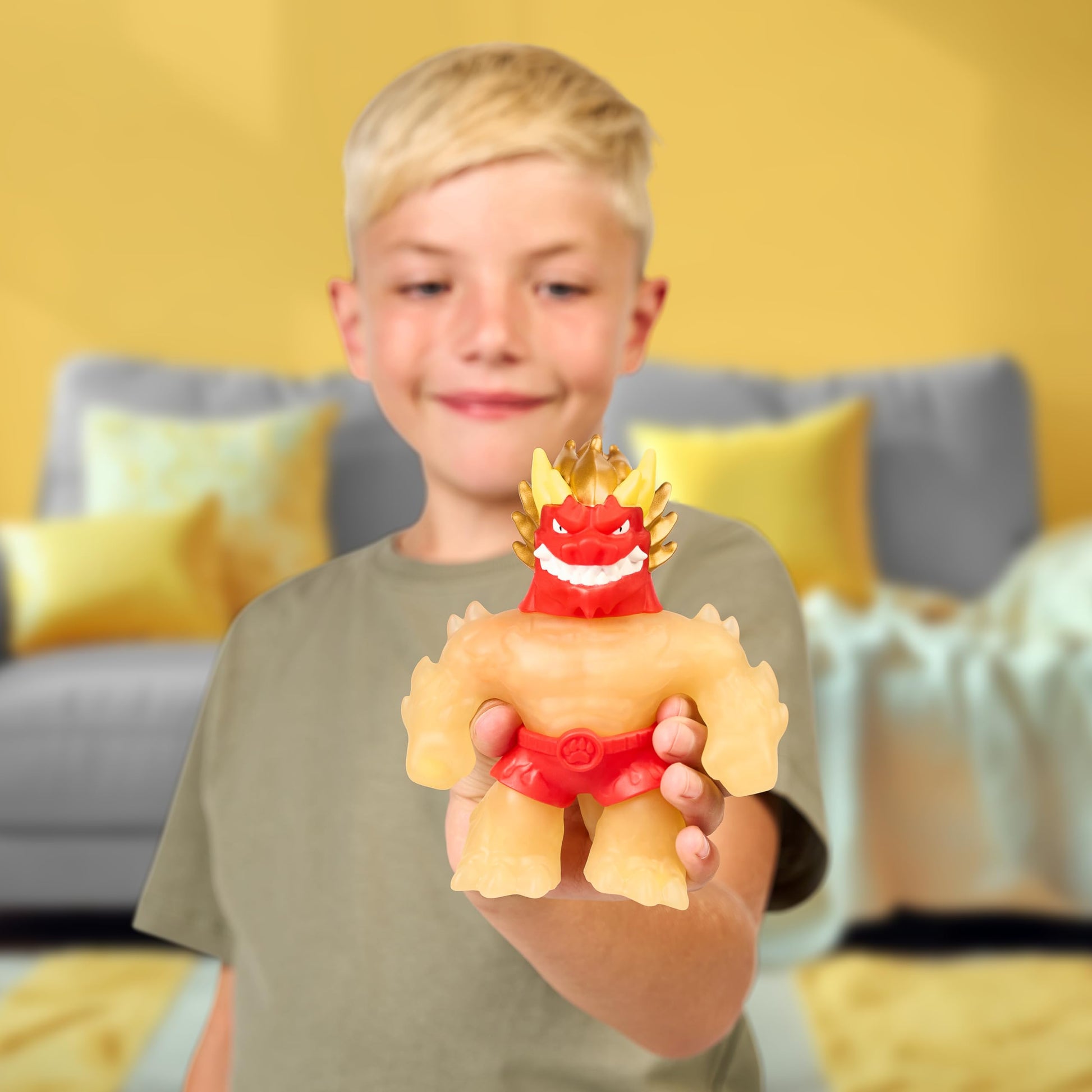 Heroes of Goo Jit Zu Hero Creator with 3 Unique Goo Fillings, Mix, Fill & Create Your Own Stretchy Glow-in-The-Dark Blazagon Action Figure, Play Again