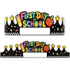 LIJUGITF 24pcs First Day of School Paper Crowns Adjustable Name Writing Hat