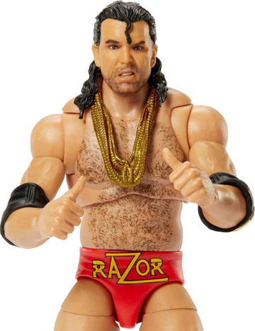 Mattel WWE Razor Ramon Ultimate Edition Action Figure, Deluxe Articulation & Life-Like Detail, Interchangeable Accessories, 6-in