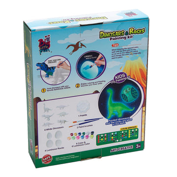 Fun Express DIY Glow in The Dark Dinosaur Sculpture and Rock Painting Kit for Kids, All in One Kids Craft Kit, Birthday and Everday Gifts, Great