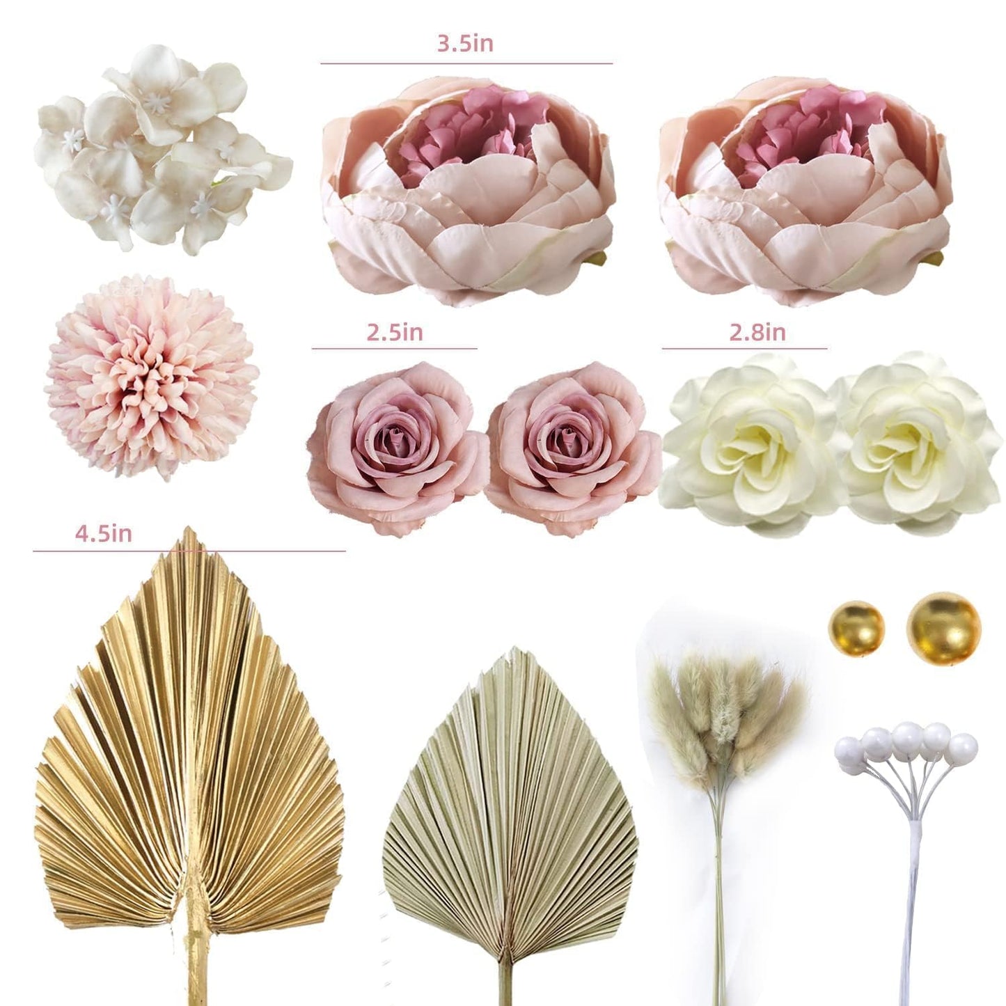 Flower Cake Topper, Boho Cake Topper Artificial Flowers for Wedding Baby Shower Birthday Party Supplies (Boho)