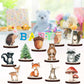 12 Pcs Painted Woodland Animals Wood Table Centerpieces Cutout Shapes Woodland Baby Shower Decorations Wild Creatures Wood Table Topper for Forest
