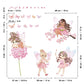 Fairy Wall Decals Pink Butterfly and Flower Wall Sticker for Girls Bedroom Baby Kids Room Perfect for Childrens Day Birthday Party Favors Wall Decor
