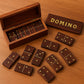 TOSQP27 Gift Domino Set Family Board Game 28 Piece Dominoes Tiles Handcrafted Classic Numbers Table Game Indoor Outdoor with Wooden Storage Case