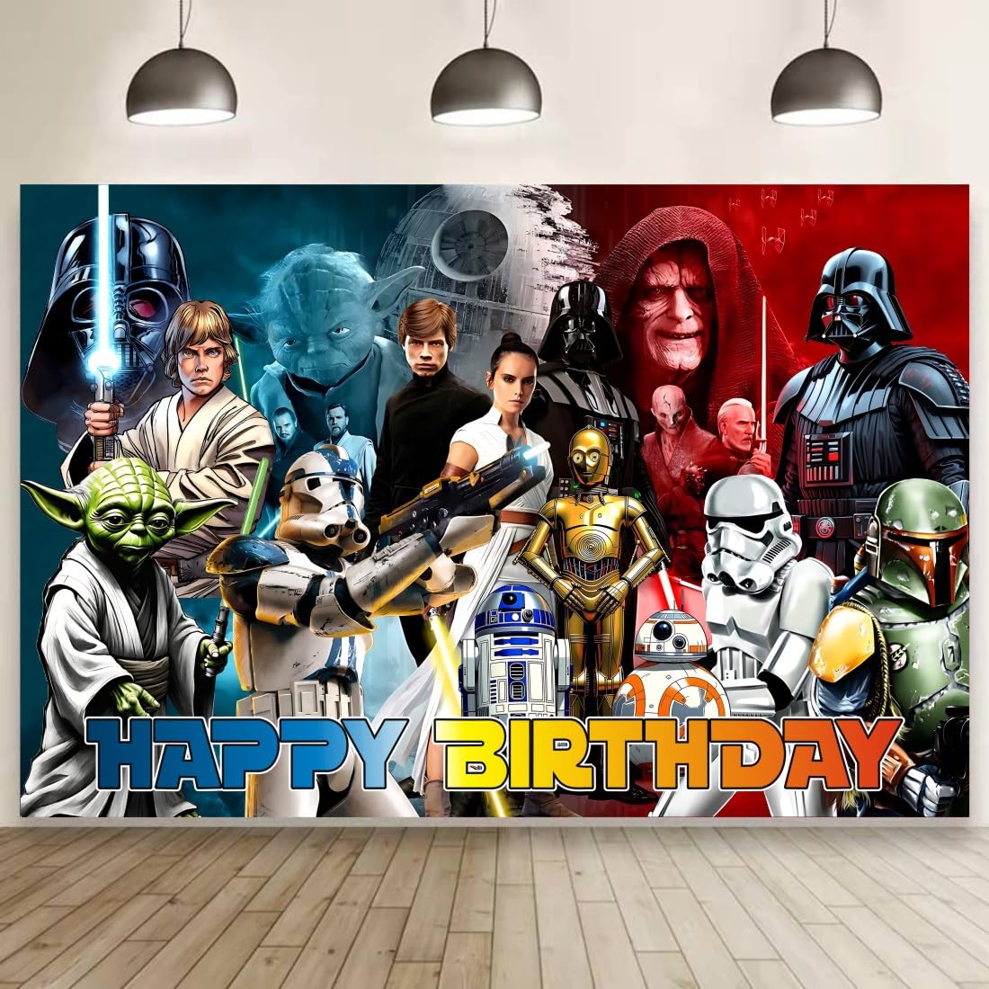 Wall Decor Backdrop for Star of Wars Themed Birthday Decorations, Star of Wars Themed Banner for Kids Birthday Party Supplies (5x3ft)