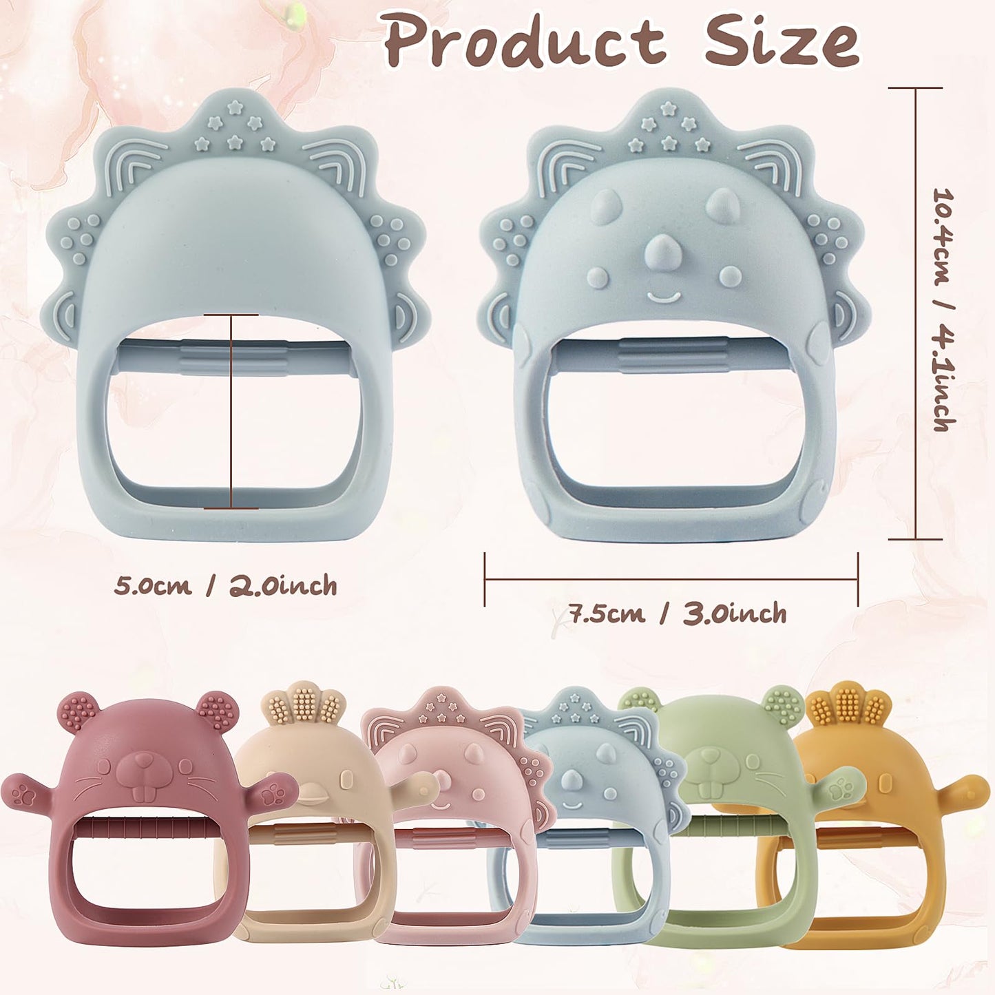 Baby Teething Toys, Teething Toys, Teethers for Babies 3-6 Months, Baby Chew Toys, BPA Free Teether Mitten with Soft Texture for Sensory Exploration