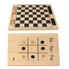 GSE Games & Sports Expert 2-in-1 Reversible Natural Wood Checkers and Tic-Tac-Toe Board Combo Set with Game Pieces, Family Game for Kids & Adults