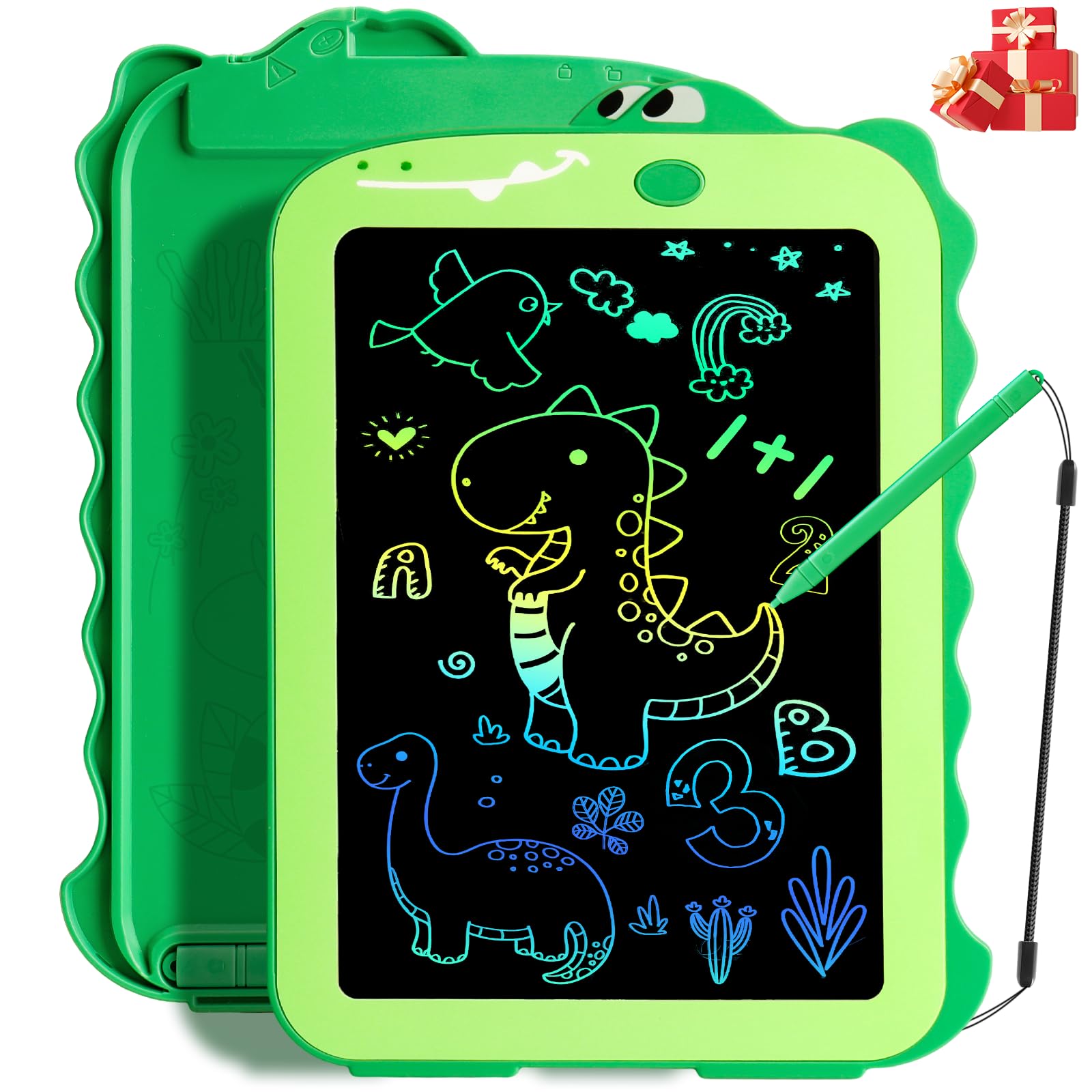 Teriph LCD Writing Tablet for Kids, Colorful Toddlers Toys Drawing Board, Educational Kid Toys, Doodle Pad Dinosaur Toy for 3 4 5 6 7 8 Year Old Boys