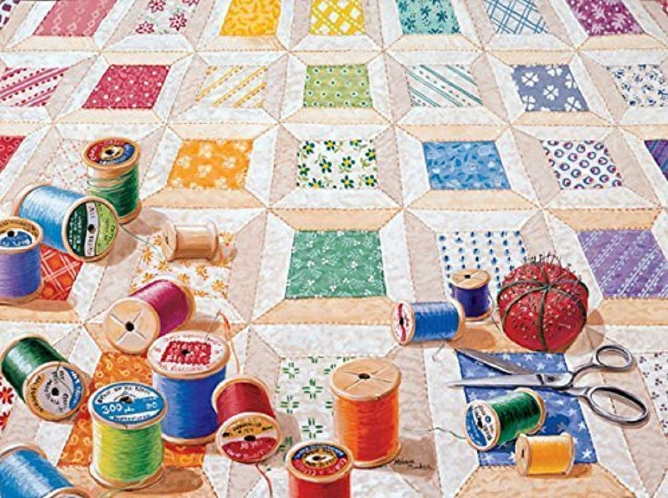 SUNSOUT INC - Spools - 1000 pc Jigsaw Puzzle by Artist: Rebecca Barker - Finished Size 20" x 27" - MPN# 24218