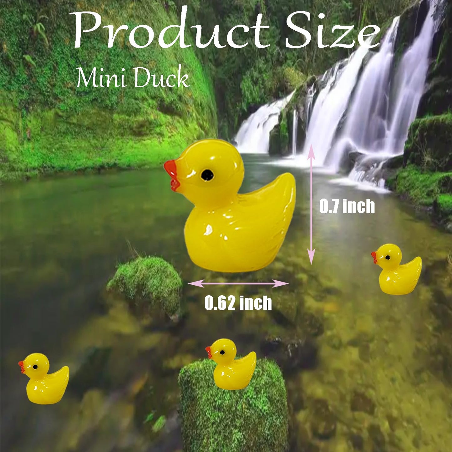 HAMIYELL Pack of 36 Tiny Ducks Little Plastic Duck Mini Resin Ducks for Garden Decorations, Dollhouse Miniatures, Crafts Ornaments(Yellow)