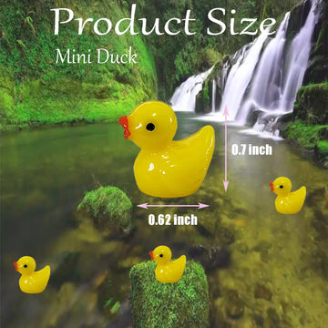 HAMIYELL Pack of 36 Tiny Ducks Little Plastic Duck Mini Resin Ducks for Garden Decorations, Dollhouse Miniatures, Crafts Ornaments(Yellow)