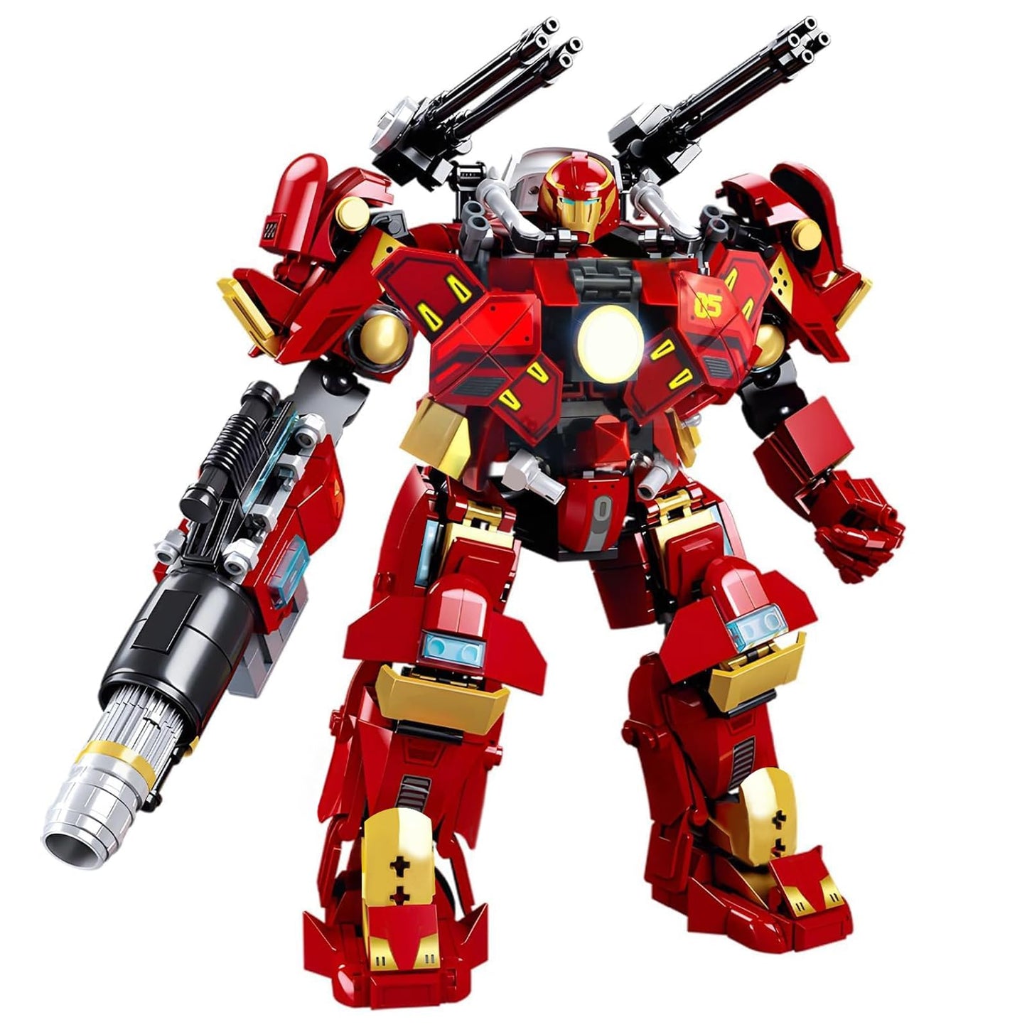 HIGH GODO Mech Robot Transforming Building Blocks Set for Adults, City Warrior Justice Hero Soldier Mech Model Building Kit, Cool Creative Robots Toys