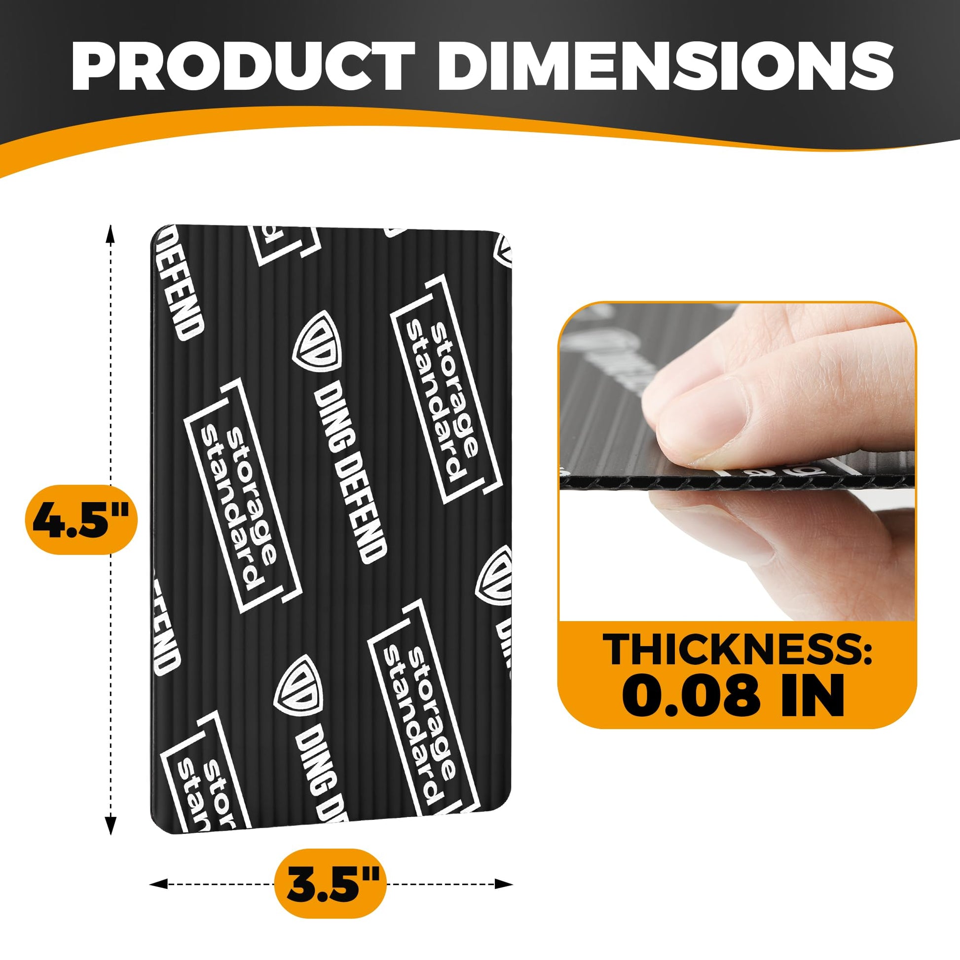 Ding Defend 110-Pack Trading Card Protector Shipping - 3.5 x 4.5 Inch Black Hobby Card Shipping Supplies w/Rounded Corners, Lightweight & Reusable for
